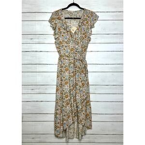 Faherty Carmen Floral Midi Wrap Dress Size Large